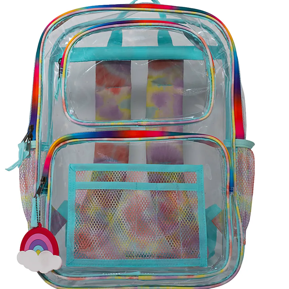 Accessory Innovations Clear Backpack, Transparent/Swirl Tie-Dye Trim, Total Qty 1