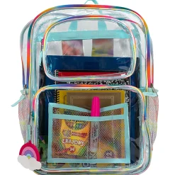 Accessory Innovations Clear Backpack, Transparent/Swirl Tie-Dye Trim, Total Qty 1