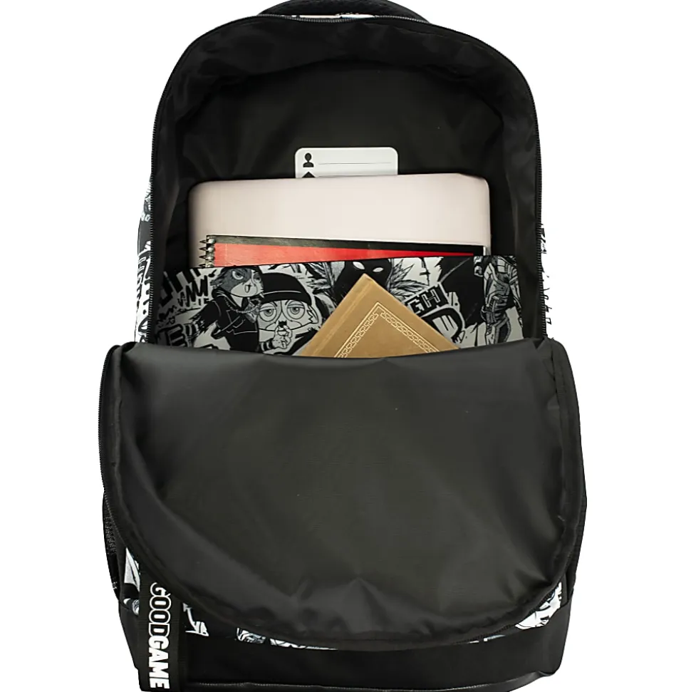 Accessory Innovations Fortnite Backpack With 15.6” Laptop Pocket, Black/White