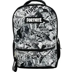 Accessory Innovations Fortnite Backpack With 15.6” Laptop Pocket, Black/White