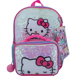 Accessory Innovations Hello Kitty 5-Piece Backpack Set, Pink