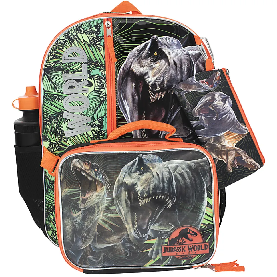 Accessory Innovations Jurassic World 5-Piece Backpack Set, Green/Black