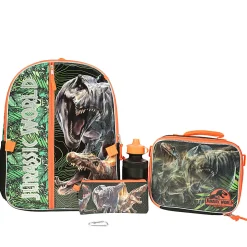 Accessory Innovations Jurassic World 5-Piece Backpack Set, Green/Black