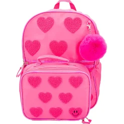 Accessory Innovations Pink Hearts Club 3-Piece Backpack Set, Pink