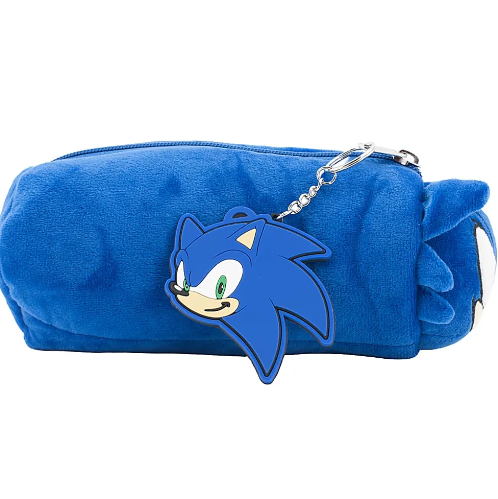 Accessory Innovations Plush Gadget Pencil Case, Sonic The Hedgehog, 7-1/2" x 3-1/2" x 2-1/2", Blue