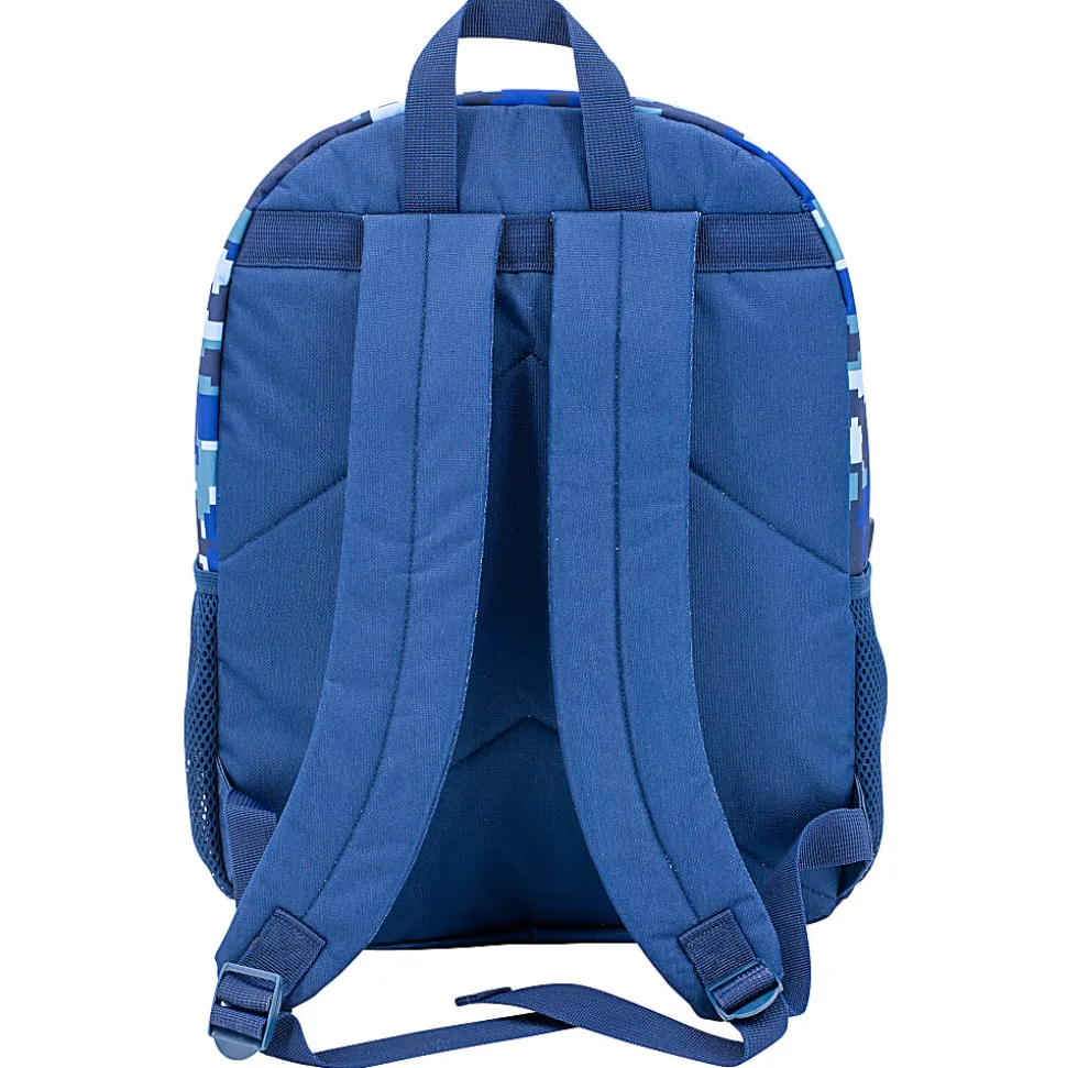 Accessory Innovations Shark Zone 3-Piece Backpack Set With 16” Backpack, Lunch Box, Carabiner And Pencil Case, Blue