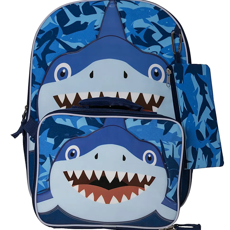 Accessory Innovations Shark Bite 3-Piece Backpack Set, Blue