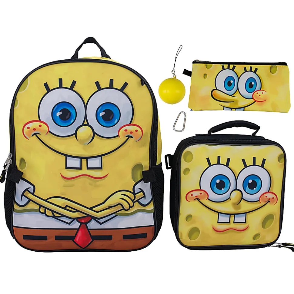 Accessory Innovations Sponge Bob 5-Piece Backpack Set, Yellow