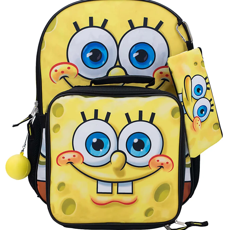 Accessory Innovations Sponge Bob 5-Piece Backpack Set, Yellow