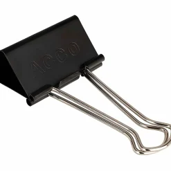 ACCO® Binder Clips, Large, Black, Box Of 12