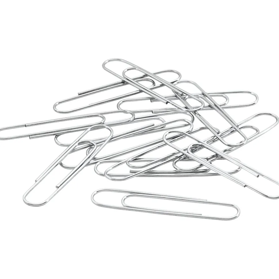 ACCO® Economy Smooth Paper Clips, 1000 Total, Jumbo, Silver, 100 Per Box, Pack Of 10 Boxes