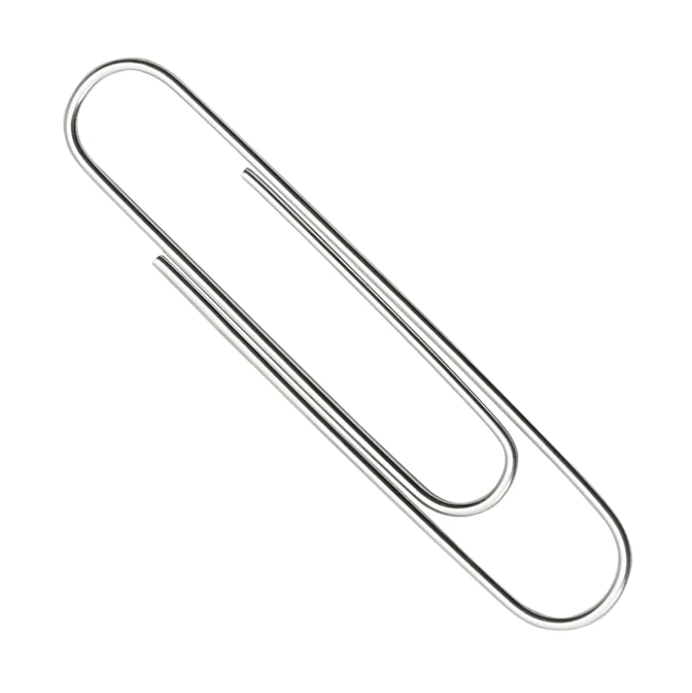 ACCO® Economy Smooth Paper Clips, 1000 Total, Jumbo, Silver, 100 Per Box, Pack Of 10 Boxes