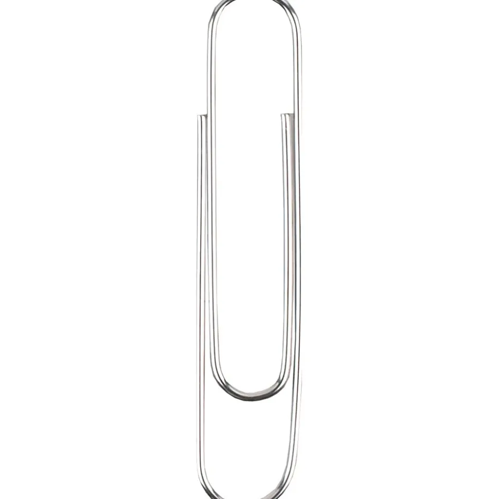 ACCO® Economy Smooth Paper Clips, 1000 Total, Jumbo, Silver, 100 Per Box, Pack Of 10 Boxes