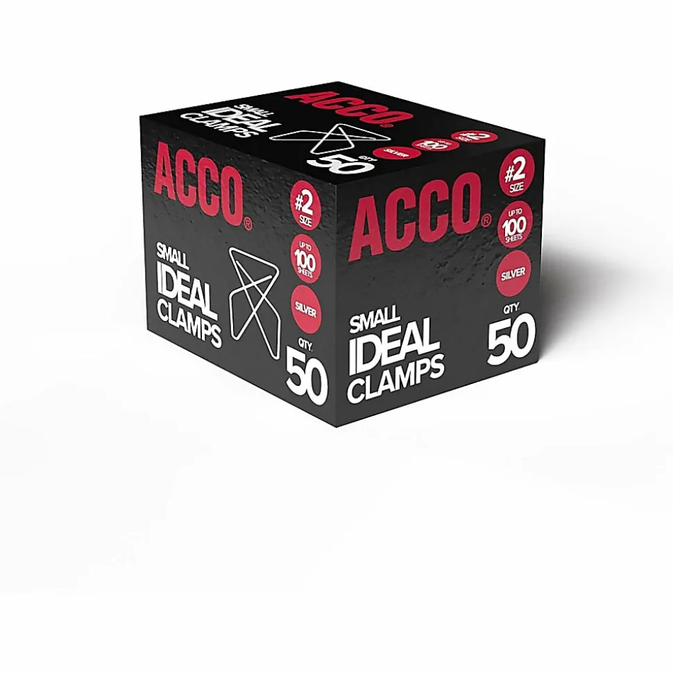 ACCO® Ideal Paper Butterfly Clamp, #2 Size (Small), Box Of 50