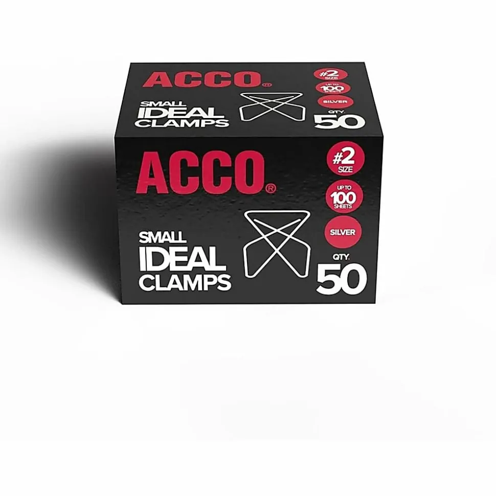 ACCO® Ideal Paper Butterfly Clamp, #2 Size (Small), Box Of 50