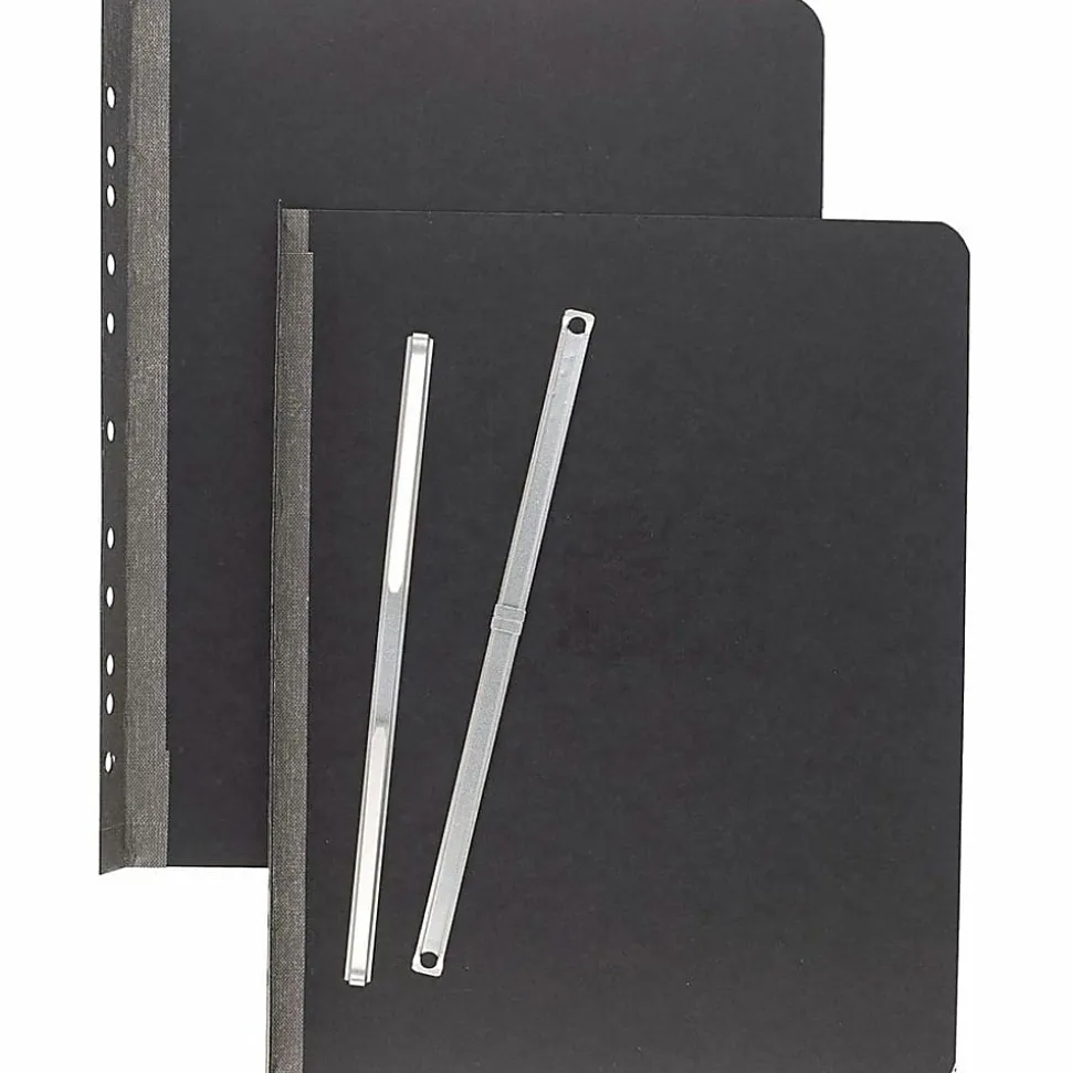 ACCO® Pressboard Report Cover With Fastener, Side Bound, 8 1/2" x 11", 60% Recycled, Black
