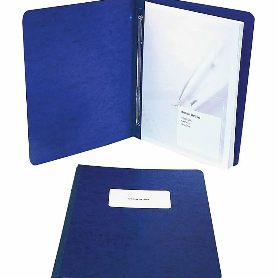 ACCO® Presstex® Binder, Side Bound, 11" x 8 1/2", 60% Recycled, Dark Blue