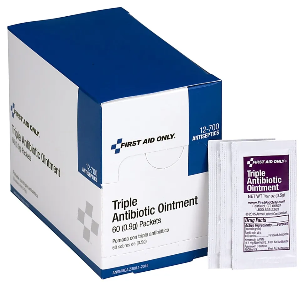 Acme United Triple Antibiotic Ointment, 2.4 Oz, Box Of 60 Packets