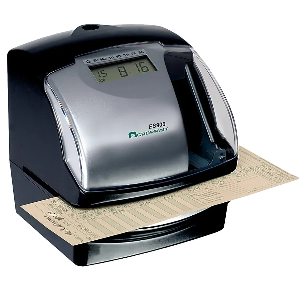 Acroprint ES900 Electronic Stamp/Time Recorder, Black/Gray