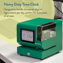 Acroprint M150MC4 Heavy-Duty Digital Time Recorder, 10-1/4”H x 9-1/2”W x 11”D, Green