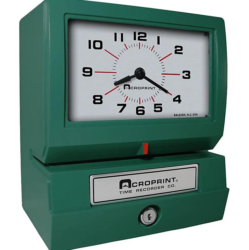 Acroprint Model 150 QR4 Time Clock, 13"H x 11"W x 9"D, Green