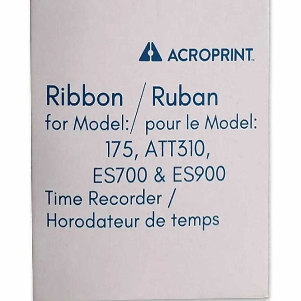 Acroprint Replacement Ribbon for ES700/ES900/ATT310/Model 175 clocks, Black