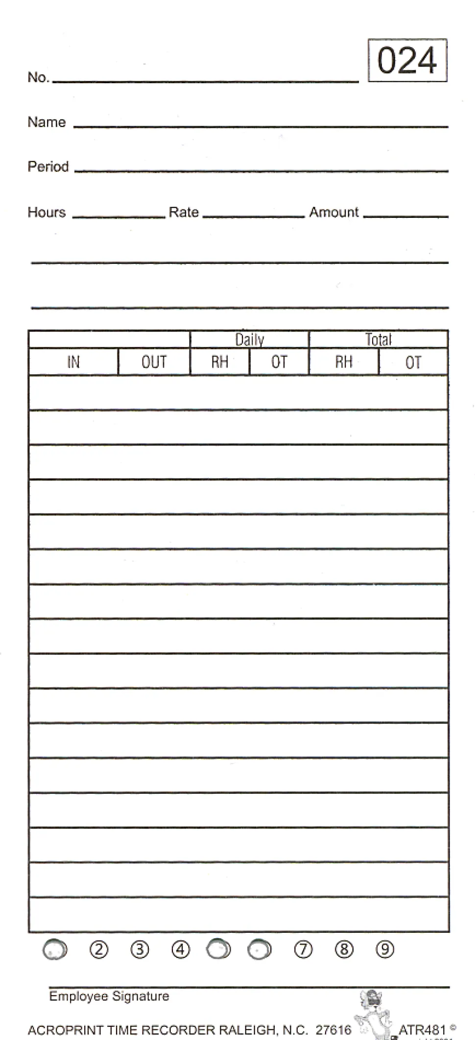 Acroprint Totalizing Payroll Recorder, 50 Employees, 9-13/16"H x 7-3/4"W x 4-3/4"D, ATR480