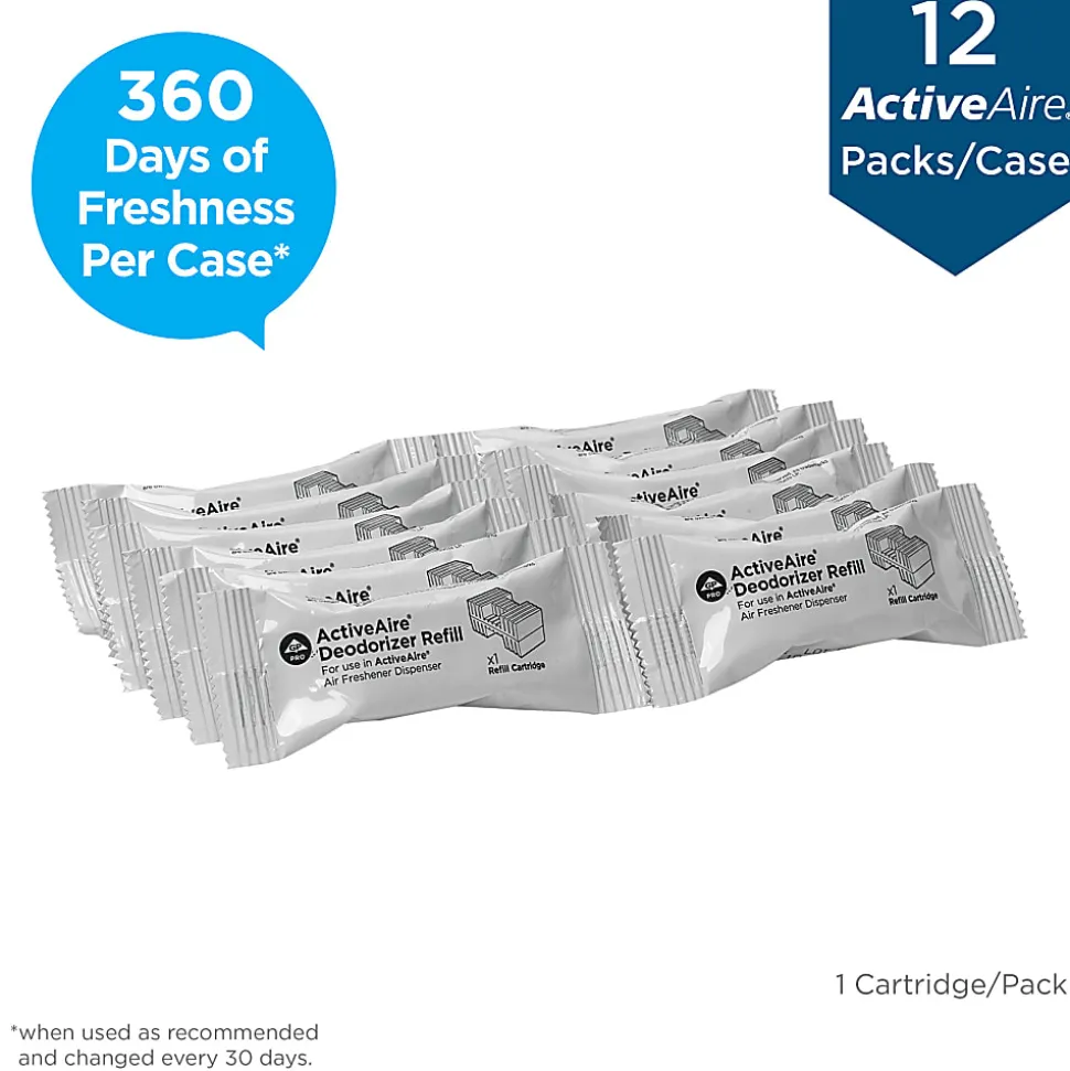 ActiveAire® by GP PRO Automated Freshener Dispenser Refill Cartridges, Sunscape Scent, 19 Oz, Case Of 12
