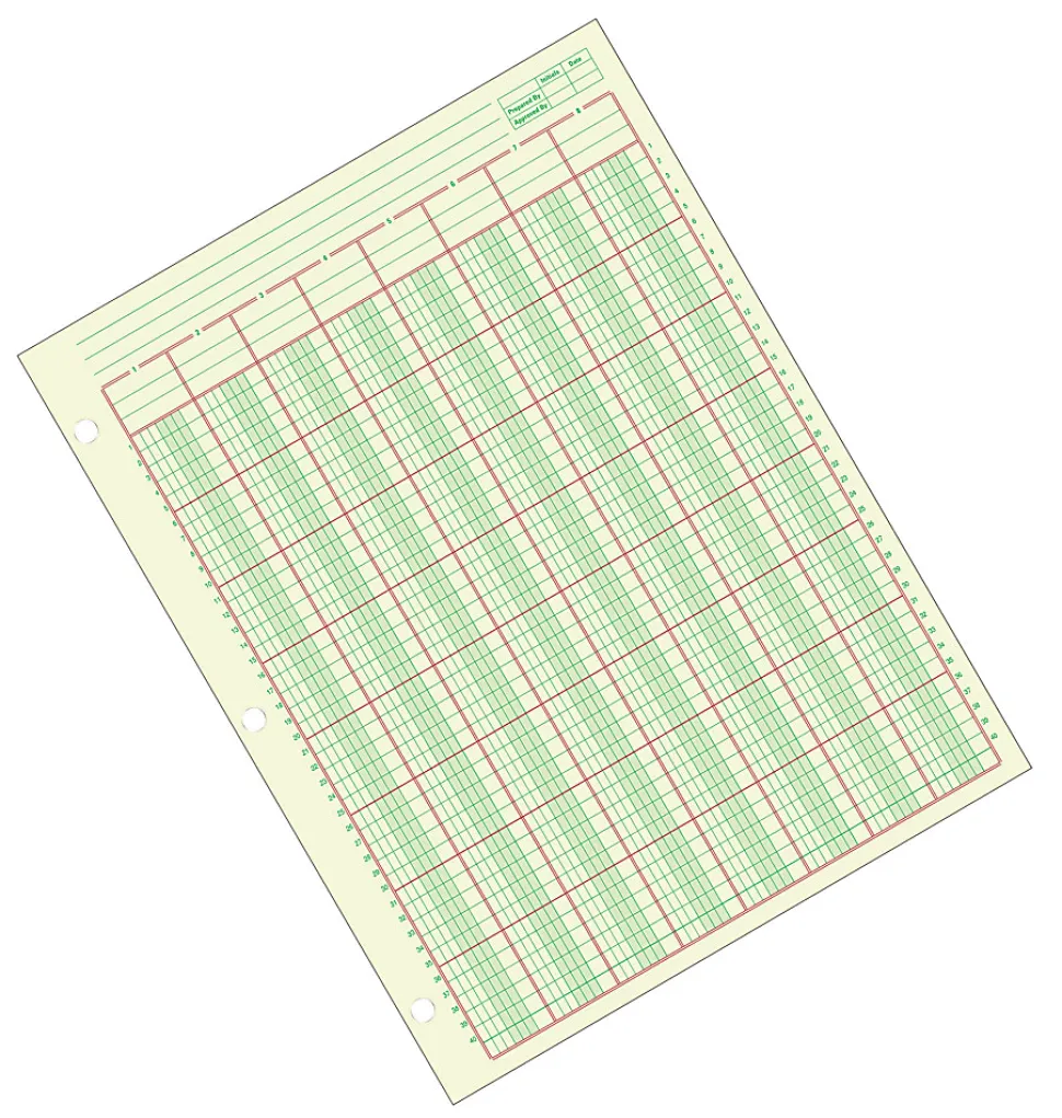 Adams® Analysis Pad, 8 1/2" x 11", 100 Pages (50 Sheets), 8 Columns, Green