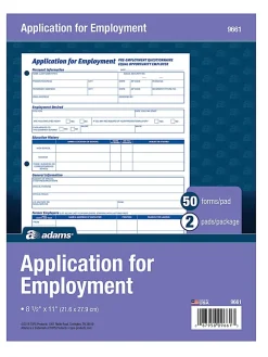Adams® Application for Employment, Pack Of 2