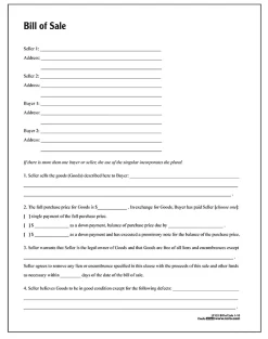Adams® Bill of Sale