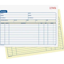 Adams® Carbonless Invoice Books, 2-Part, 8 7/16" x 5 9/16", Pack Of 50