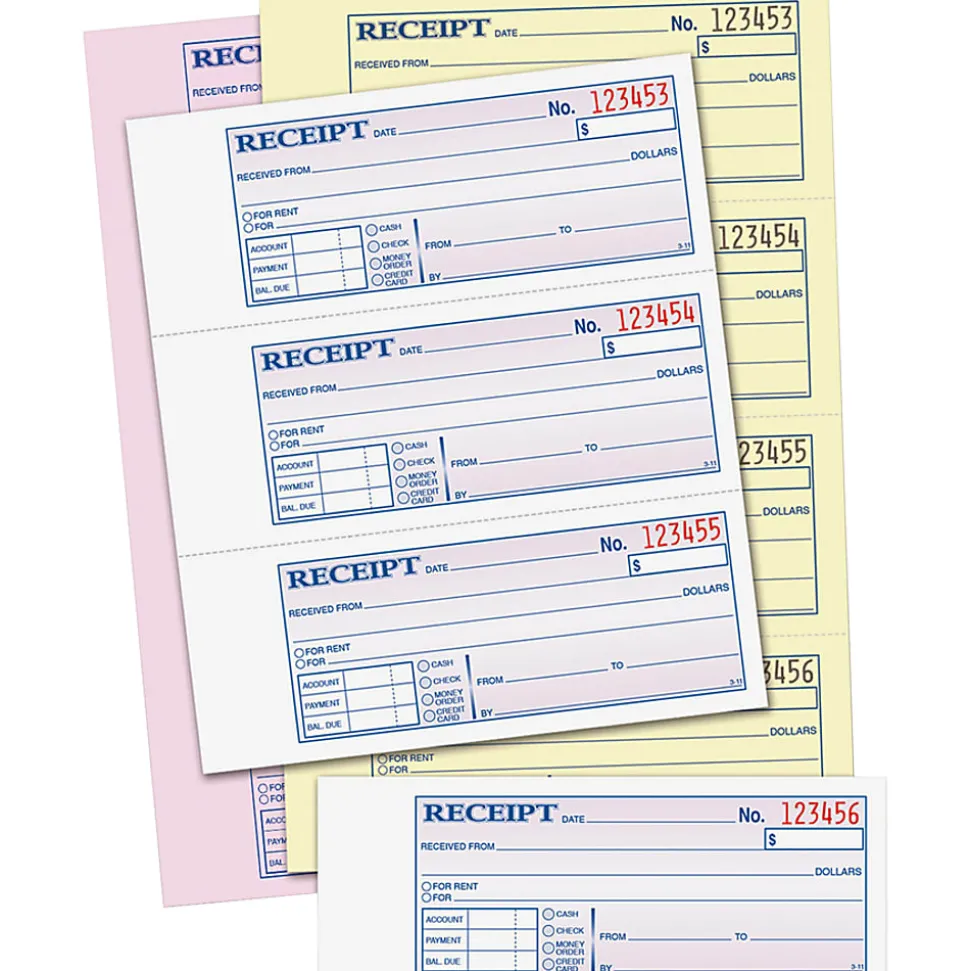 Adams® Carbonless Money/Rent Receipt Book, 3-Part, 7 5/8" x 11", Book Of 100 Sets