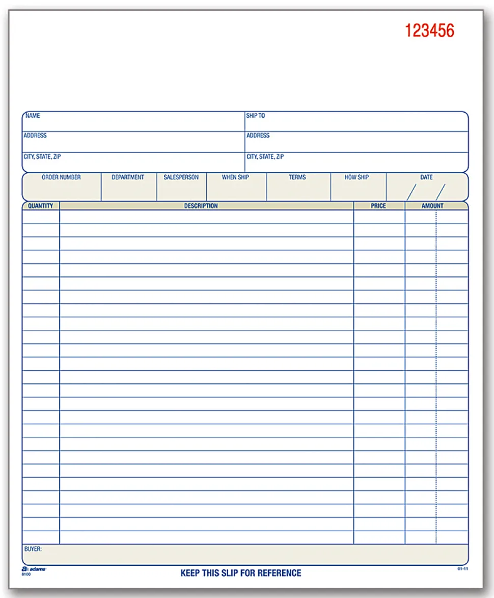 Adams® Carbonless Order Books, 8 3/8" x 10 11/16", Pack Of 50 Forms