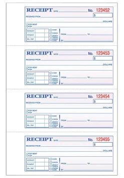 Adams® Carbonless 2-Part Money/Rent Receipt Book, 7 5/8