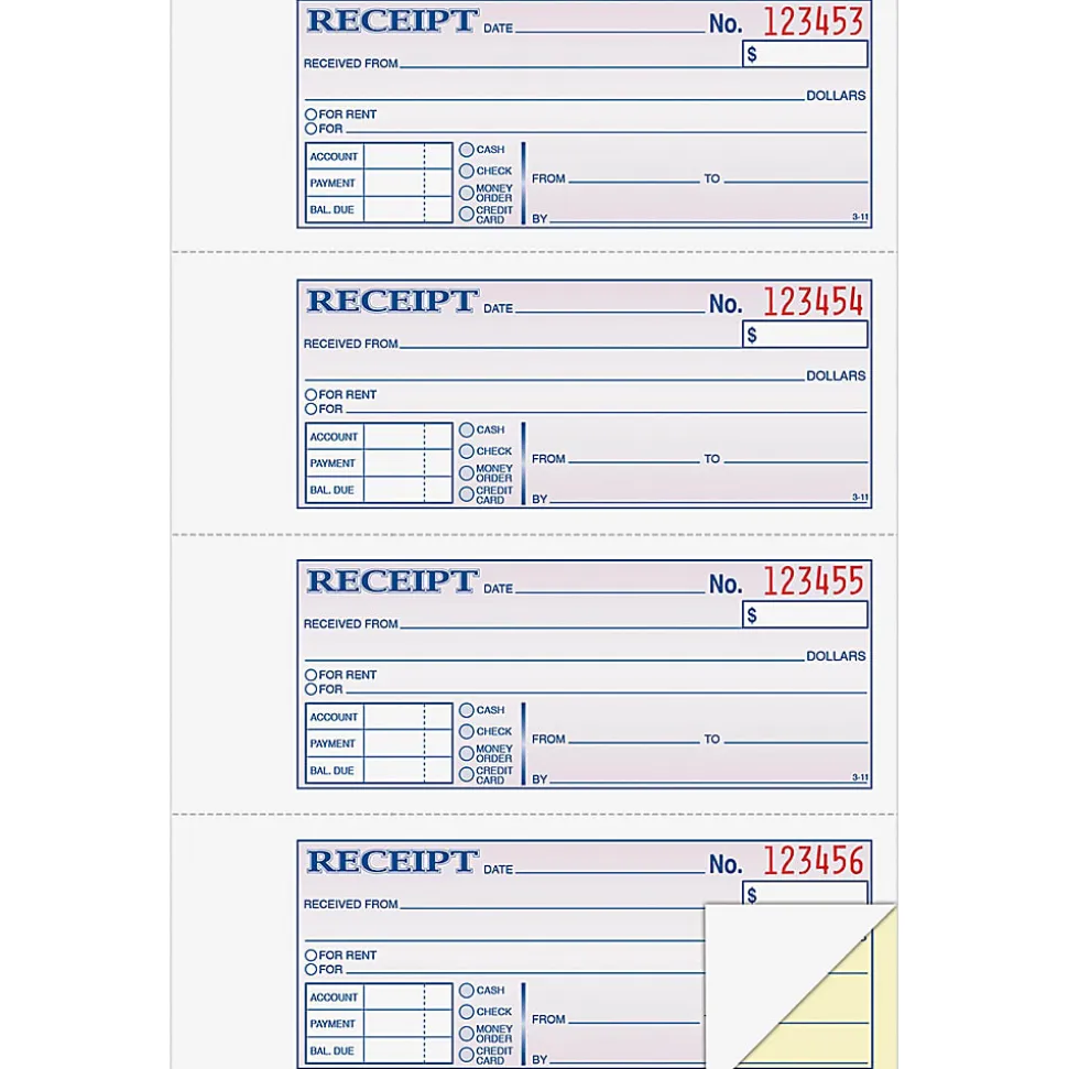 Adams® Carbonless 2-Part Money/Rent Receipt Book, 7 5/8" x 11", Book Of 200 Sets