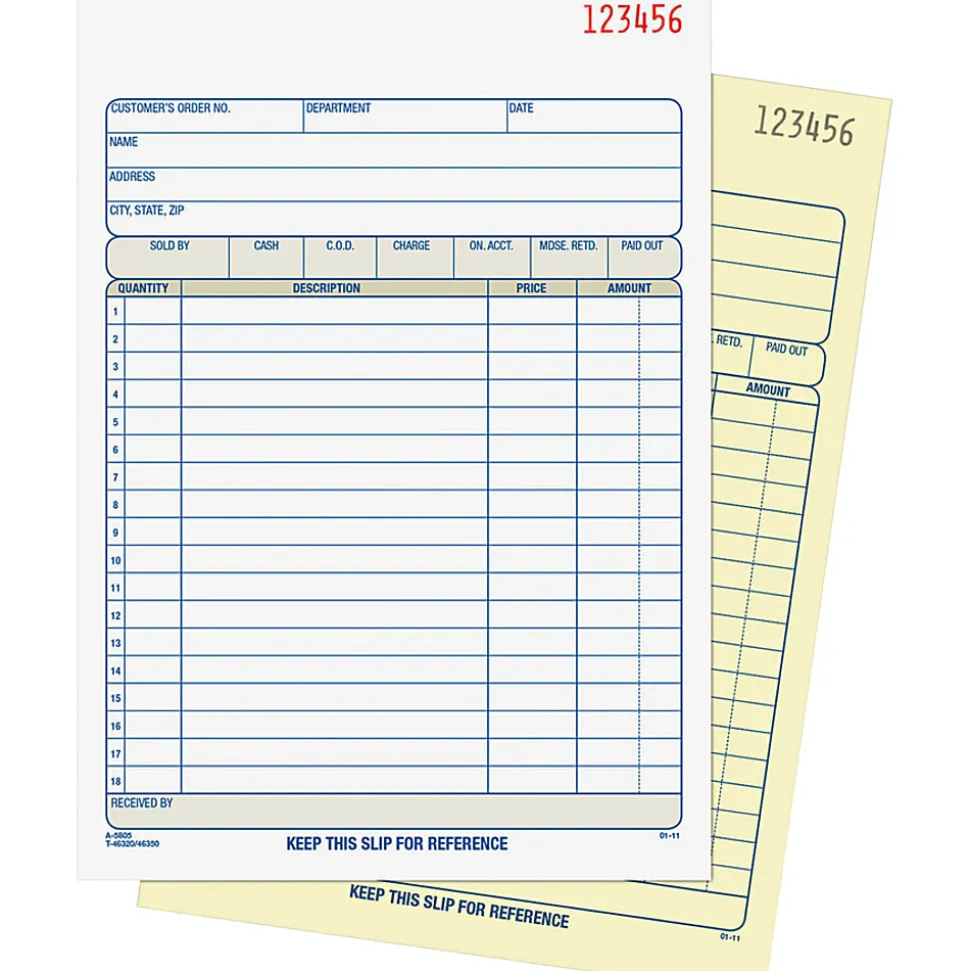 Adams® Carbonless 2-Part Sales Book, 5 9/16" x 8 7/16", Pack Of 50 Sets