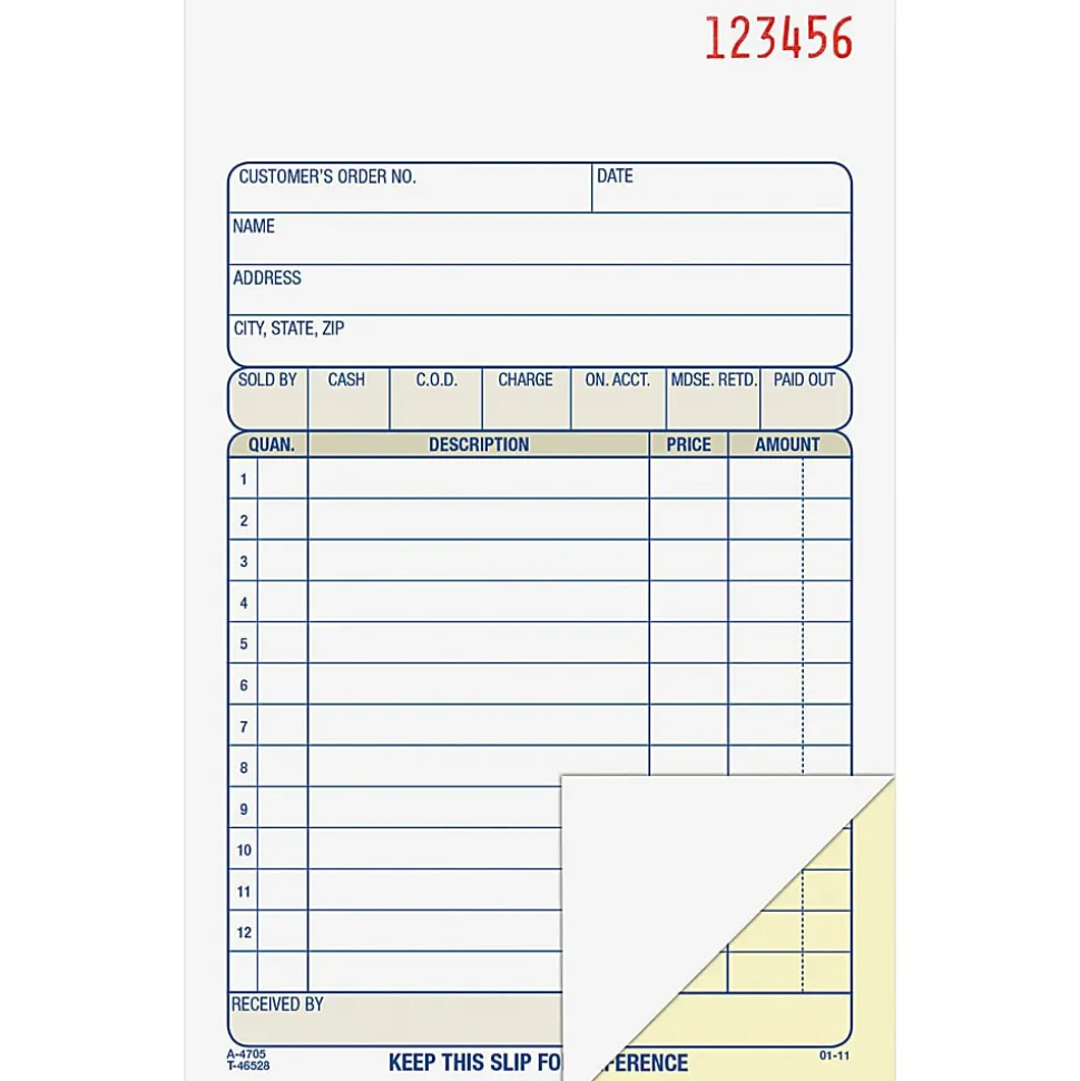 Adams® Carbonless 2-Part Sales Book, 4 3/16" x 7 3/16"