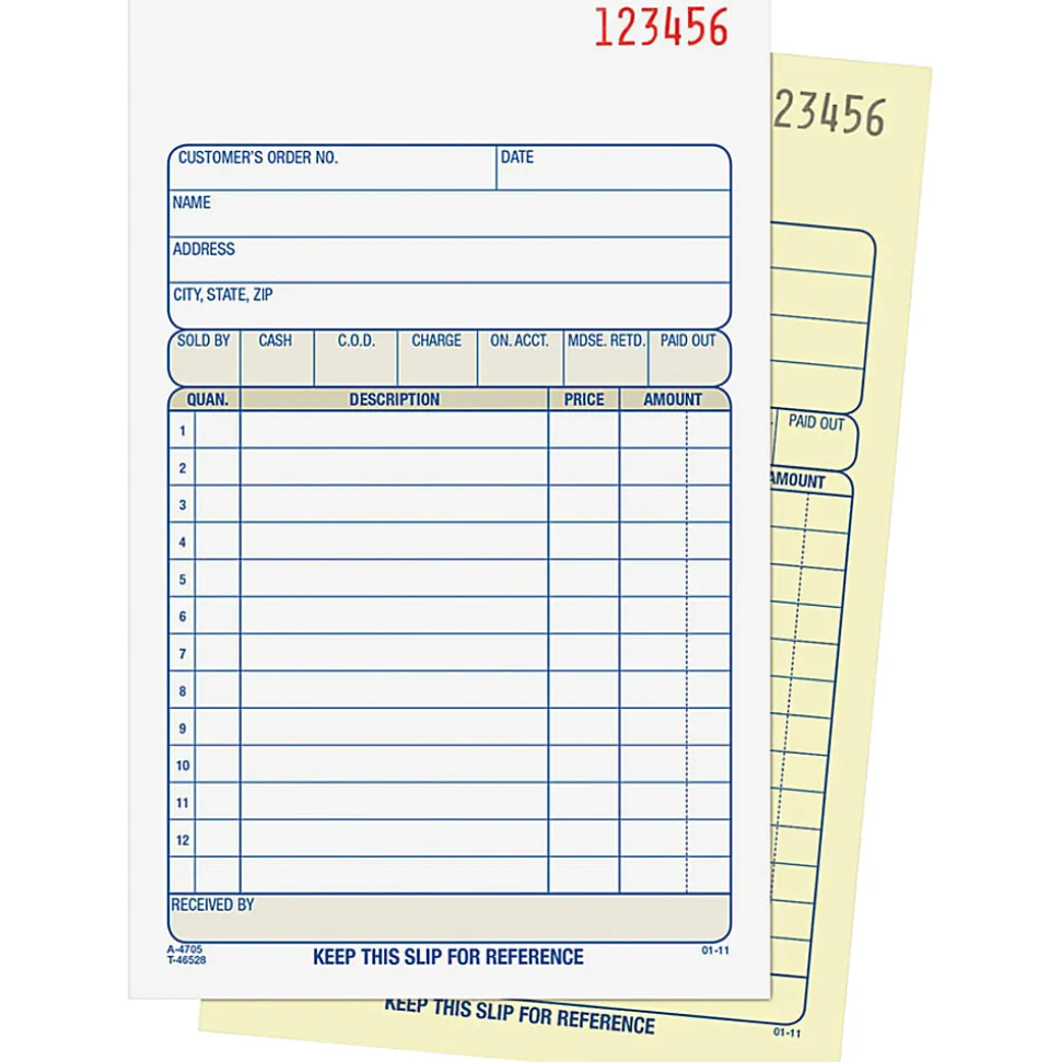 Adams® Carbonless 2-Part Sales Book, 4 3/16" x 7 3/16", Pack Of 50 Sets