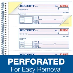 Adams® Carbonless 2-Part Spiral Money/Rent Receipt Book, 7 5/8
