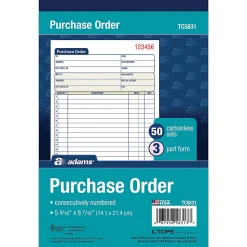 Adams® Carbonless Purchase Order Book, 5 9/16