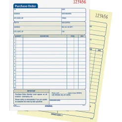 Adams® Carbonless Purchase Order Book, 5 9/16" x 8 7/16", 2-Part, 50 Set Pad