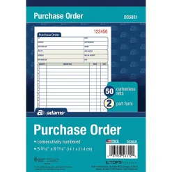 Adams® Carbonless Purchase Order Book, 5 9/16