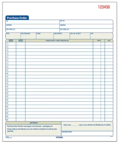 Adams® Carbonless Purchase Order Book, 8 3/8" x 10 11/16", 3-Part, 50 Set Pad