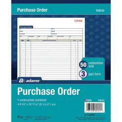 Adams® Carbonless Purchase Order Book, 8 3/8