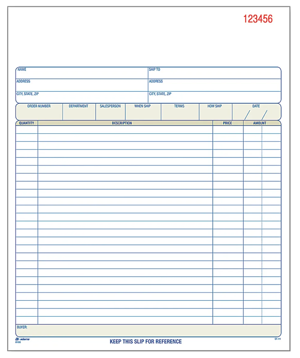 Adams® Carbonless Sales Order Book, 8 3/8" x 10 11/16, 2-Part, White/Canary