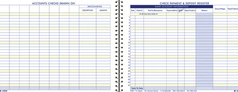 Adams® Check Payment And Deposit Register, 8 1/2" x 11", Blue
