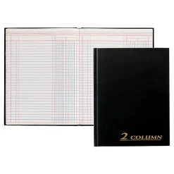 Adams® 2-Column Account Book, 9 1/4" x 7", Black
