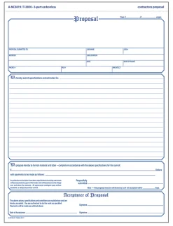 Adams® Contractor Proposal Unit Sets, 3-Part, 10 15/16" x 8 1/2", Multicolor, Pack Of 50