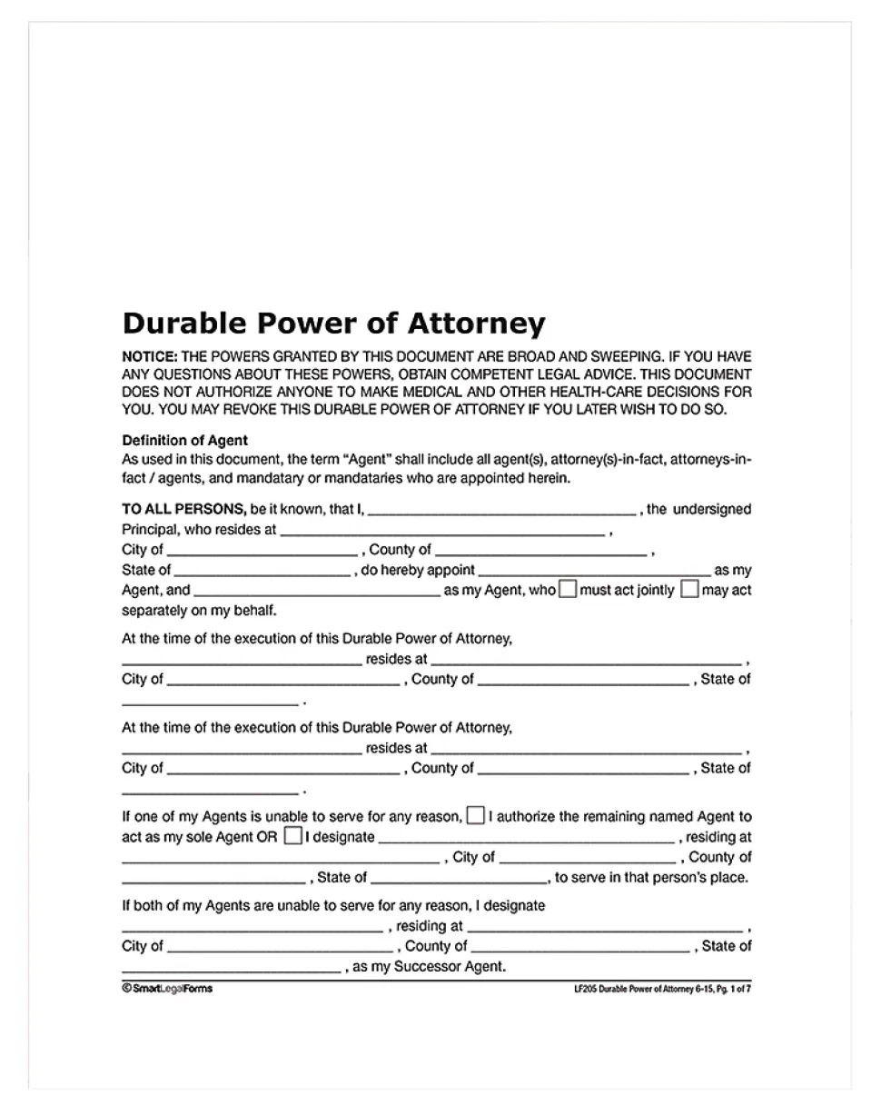 Adams® Durable Power of Attorney